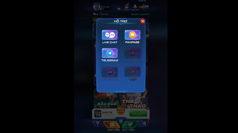 Các phương thức liên hệ CSKH WIN 79