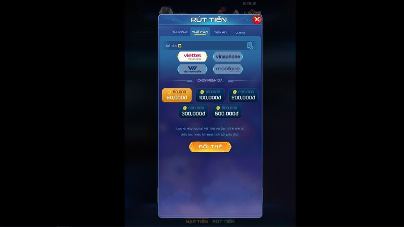 Hướng dẫn rút tiền từ WIN 79 bằng thẻ cào